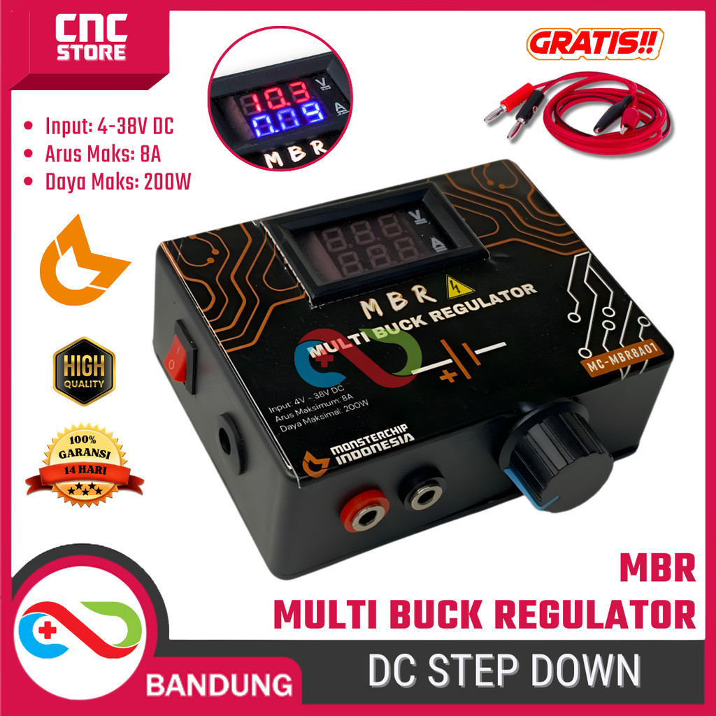 MBR Multi Buck Regulator 4V–38V 8A – DC Step Down Adjustable Power Module Portabel