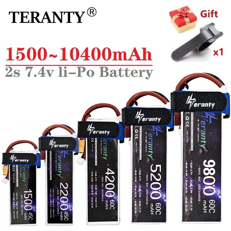 2S Lipo Battery 7.4v 1500mah 1800mah 2200mah 2700mah 3000mah 3300mah 4200mah 5200mah XT60/T RC Helic