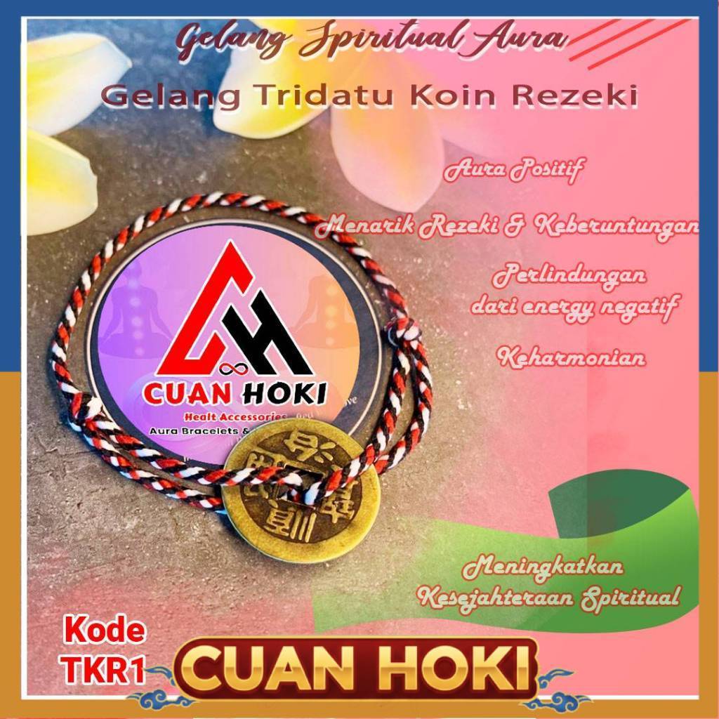 Cuan Hoki Gelang Koin Rejeki Hoki Tridatu Padma Koin Pis Bolong Asli Khas Bali Original Bisa Cod
