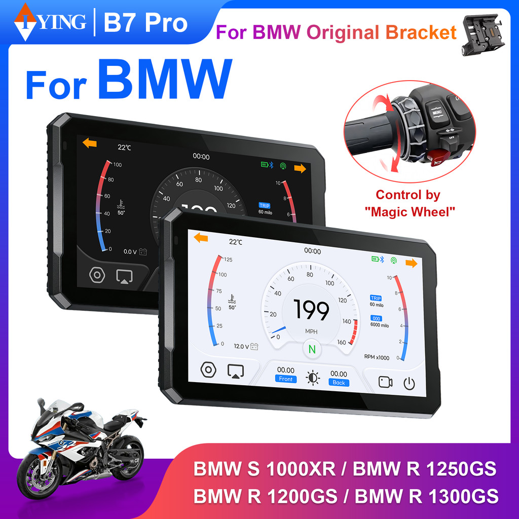 IYING B7pro Layar Navigasi Motor Tanpa Kabel CarPlay Android Auto GPS Untuk BMW R1200GS F800 Menduku
