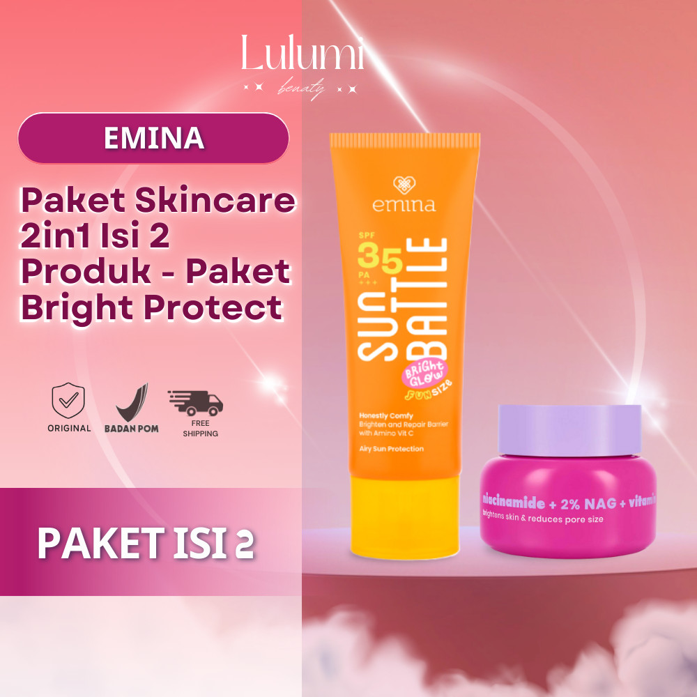 [READY] EMINA Paket Hemat Skincare Bundle Isi 2 Pcs Basic Skincare Facial Wash Moisturizer - Skincar