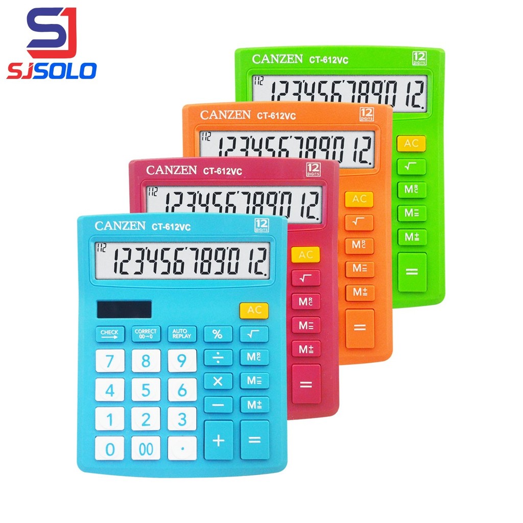Kalkulator Gtttzen Check And Correct CT-612VC CANZEN Calculator 12 Digit Warna Warni