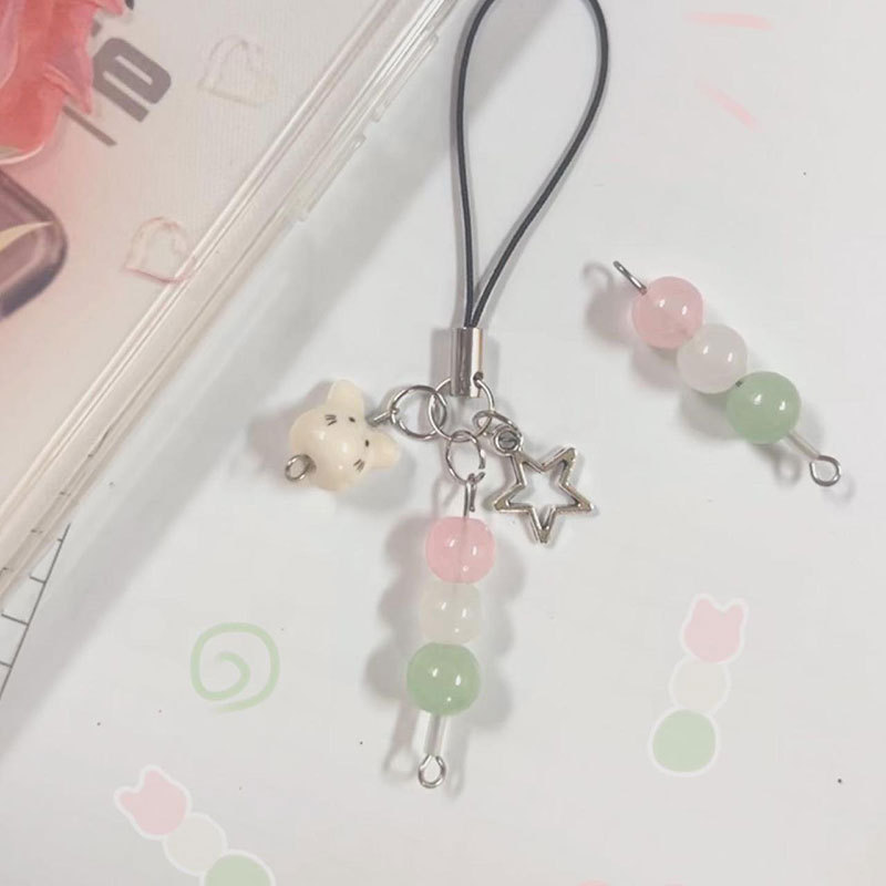 1pcs go phone charm cute cat keychain