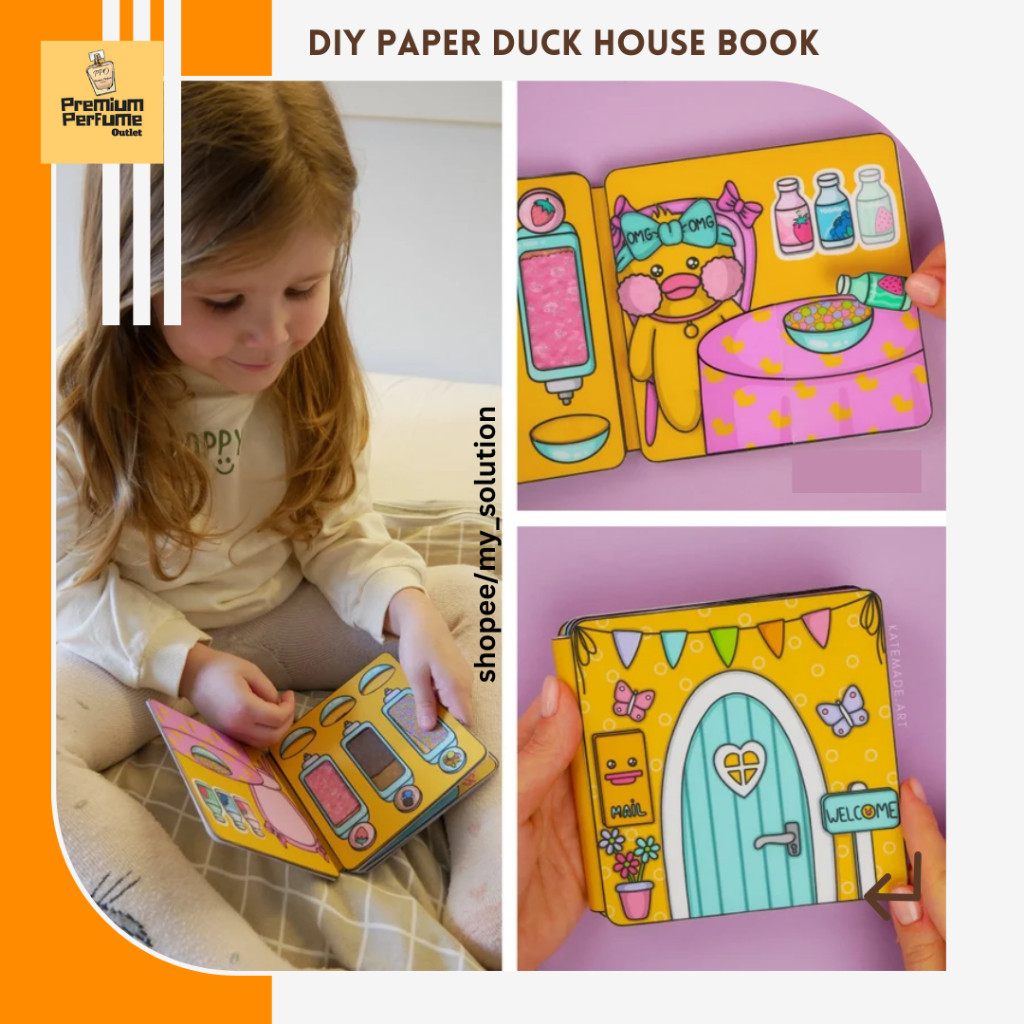 Paper Duck House Book Paper Doll Laminated Template Paper DIY Activities for Kids / DIY Mainan Kerta