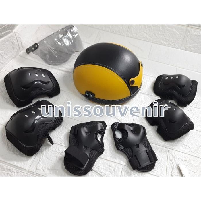 helm sepeda anak gowes model retro lengkap deker inline - Helm Weistbag