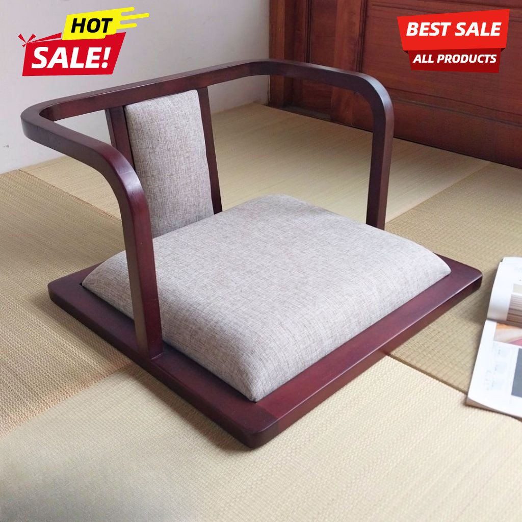 SEIZA Kursi Lesehan Jepang | Low Chair Kayu | Japanese Floor Chair | Kursi Cafe & Ruang Tamu Mini Ba
