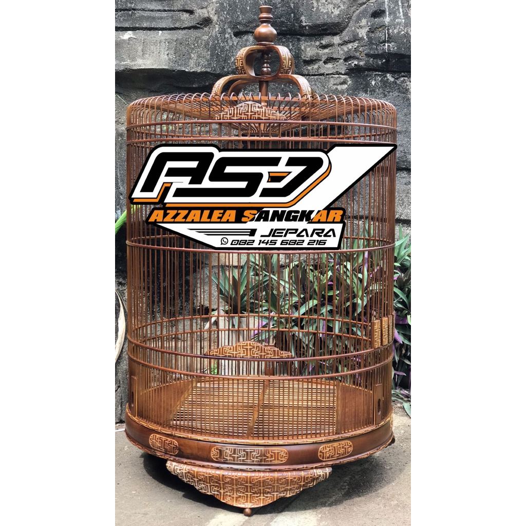 Sangkar murai motif ukir cukit gold no2