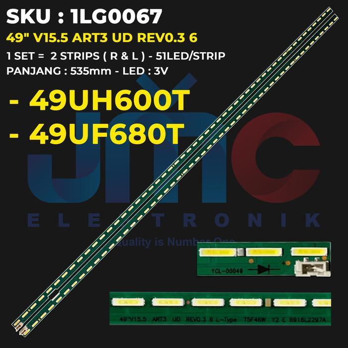 Backlight TV 49 Inch 49UH600T 49UF680T  49" V15.5 ART3 UD REV0.3 6