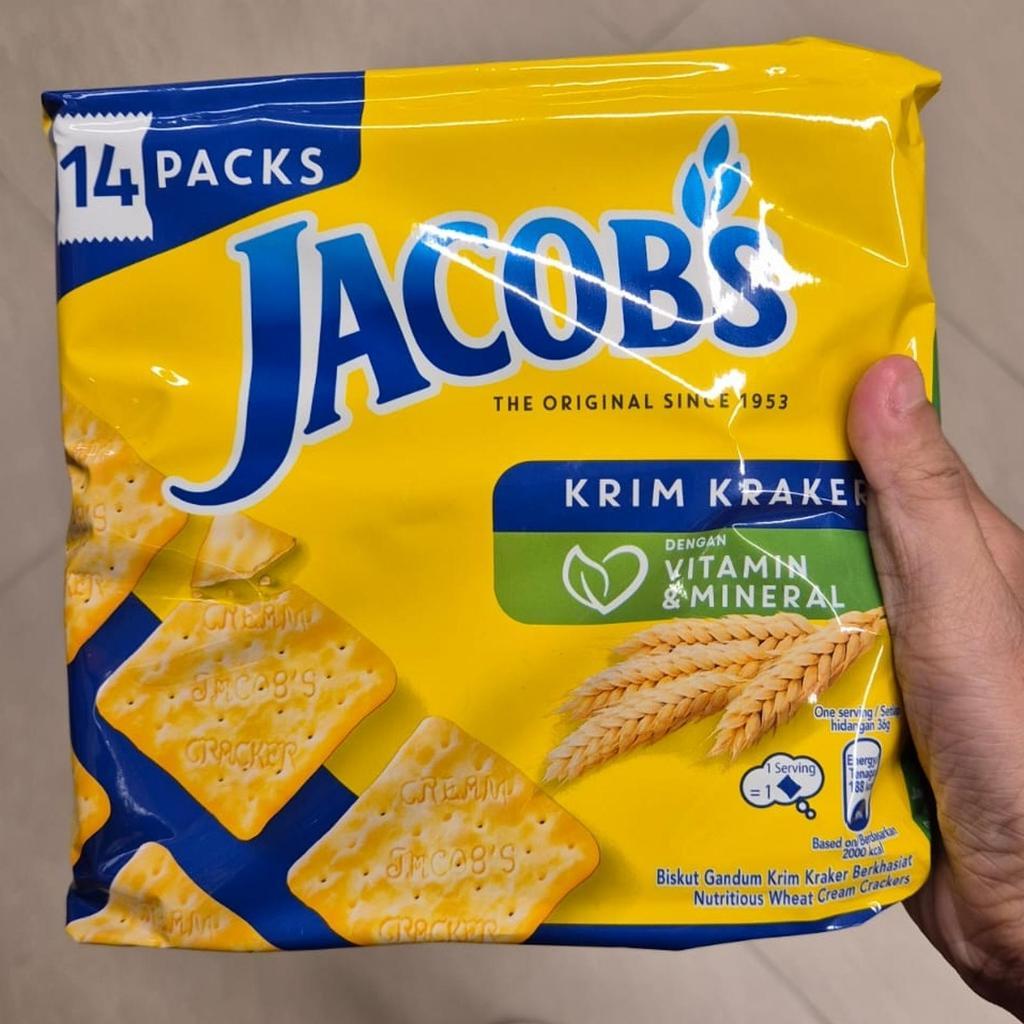 Jacobs Cream Crackers Biscuit Gandum Krim Kraker Import 502gr