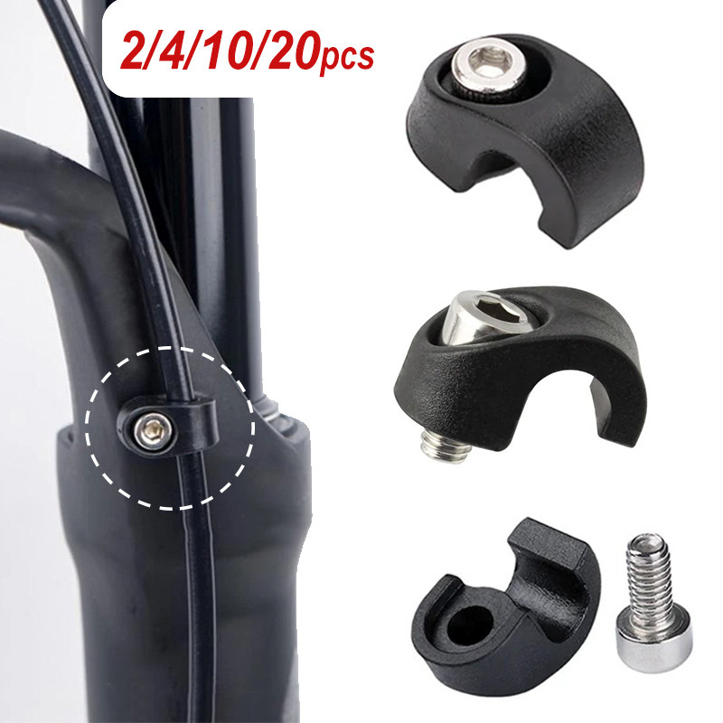 2~20pcs Bicycle Fork Brake Cable Guide Cable Buckle Adapter Cable Hose Fixing C-Shaped Clamp Bike Fr