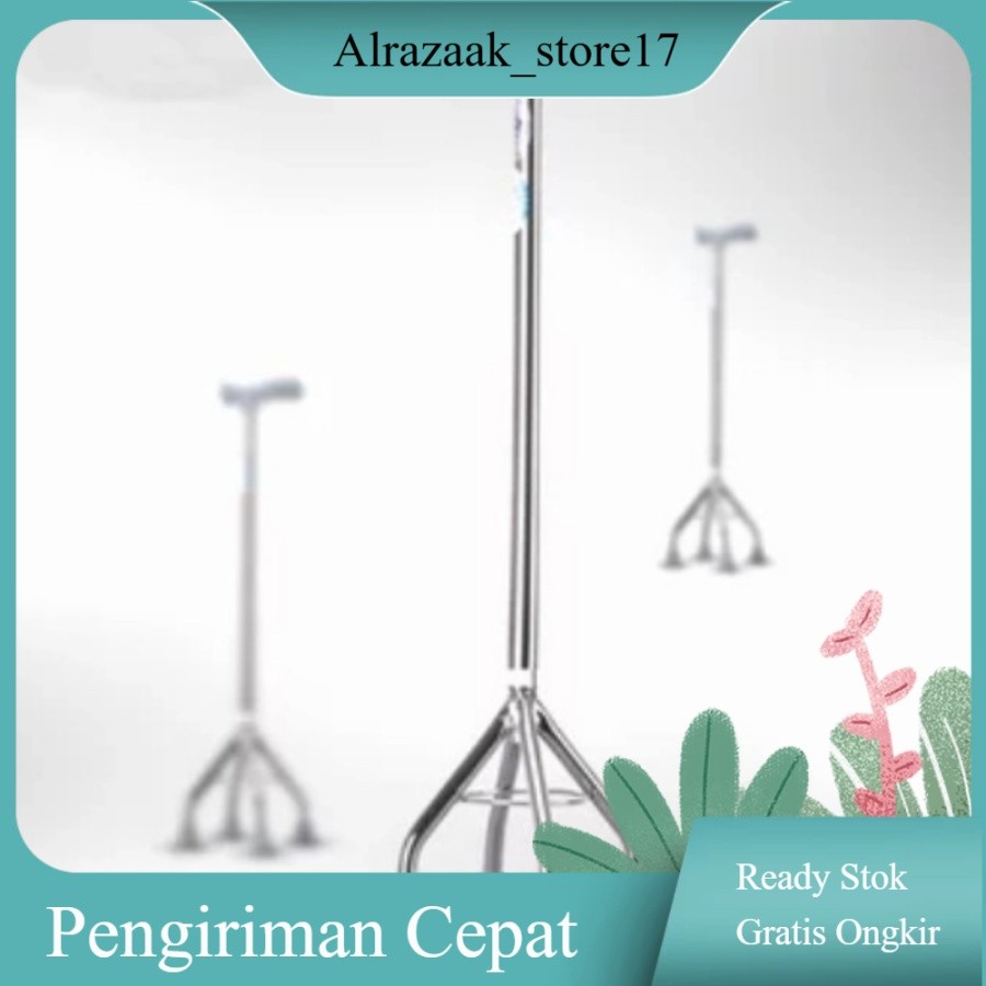 Tongkat Kaki Lansia 4 Kaki / Tongkat Jalan 4 kaki / Tongkat Medis kaki 4.