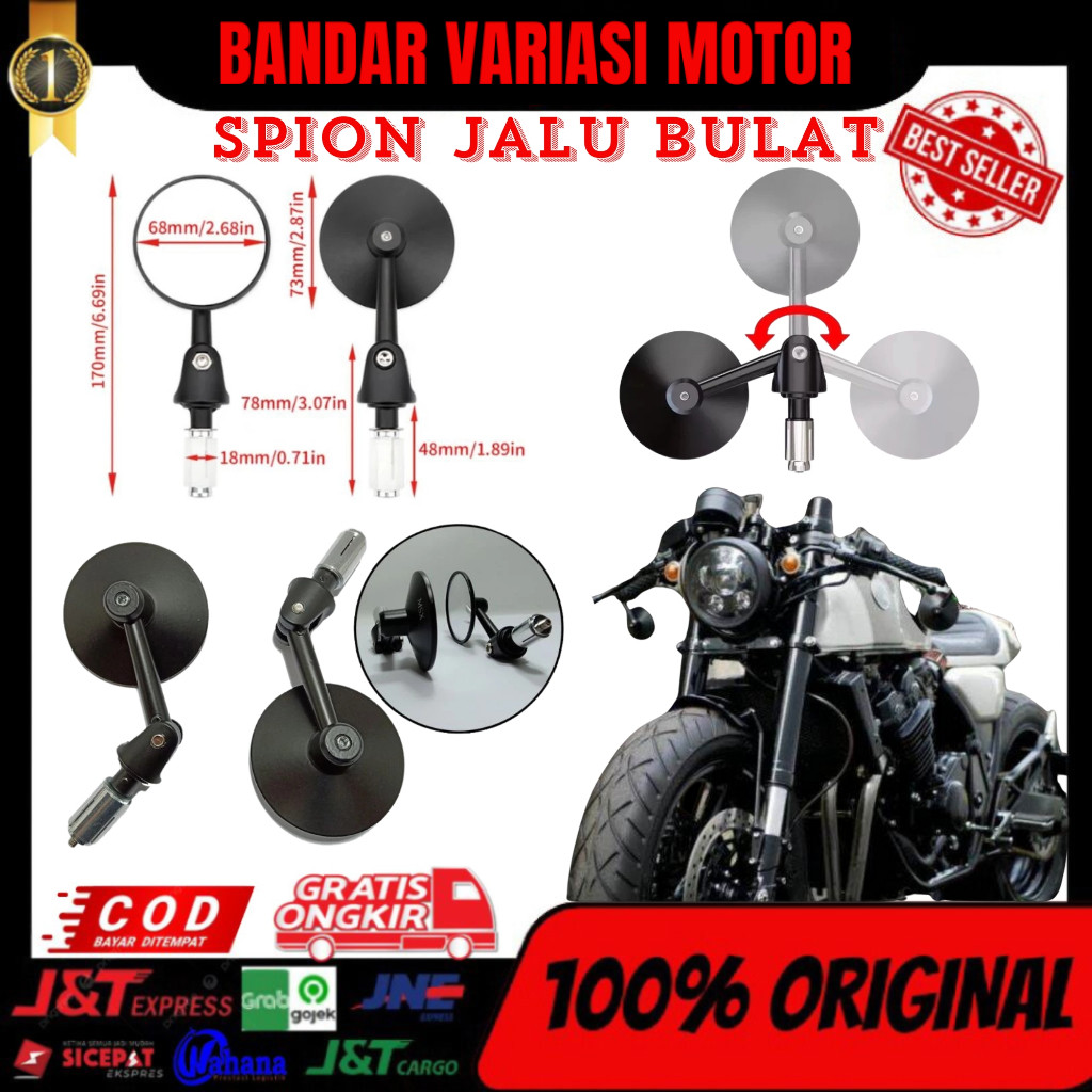 PROMO JALU SPION STANG BULAT LURUS KACA CEMBUNG UNIVERSAL PREMIUM QUALITY SPION SAMPING SPION BAR EN