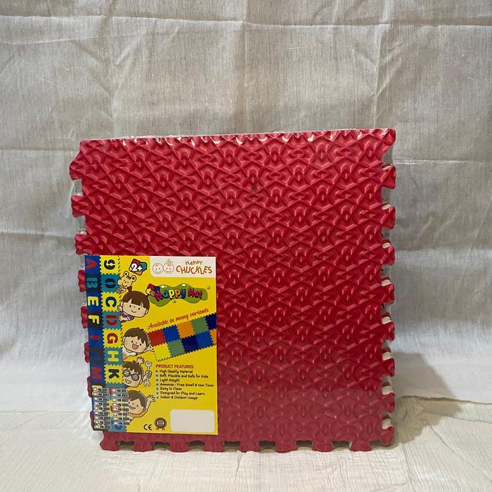 Mam's Baby Care Puzzle PlayMat/Matras sponge Eva Foam Main Anak/Alas duduk/tbl 1,5Cm - Merah, 25x25 
