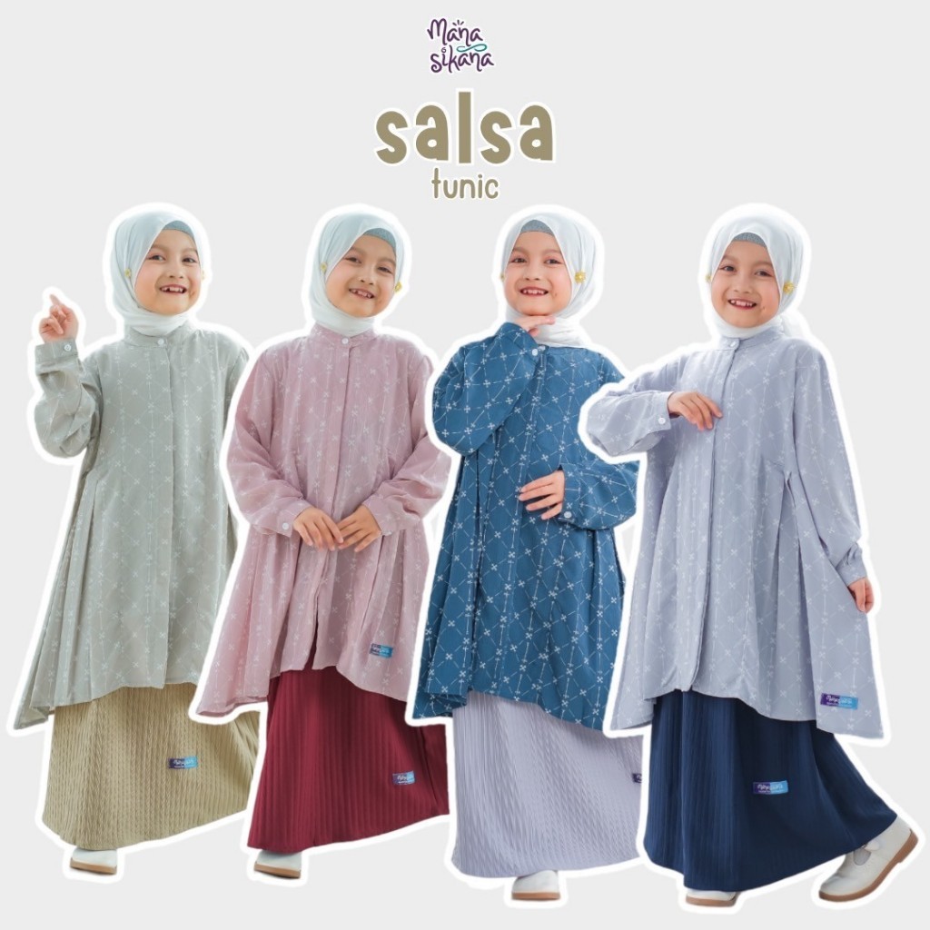 GARDESHOP.ID MANASIKANA Salsa Tunik Anak Perempuan Motif Etnik Batik 2-13 Tahun