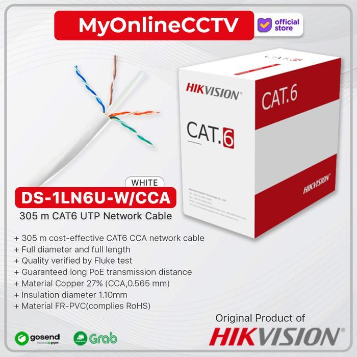[PROMO]DS-1LN6U-W/CCA Cat6 Hikvision Kabel LAN CCTV UTP Cat 6 305 Meter 23AWG Warna Putih - 1 ROLL 3