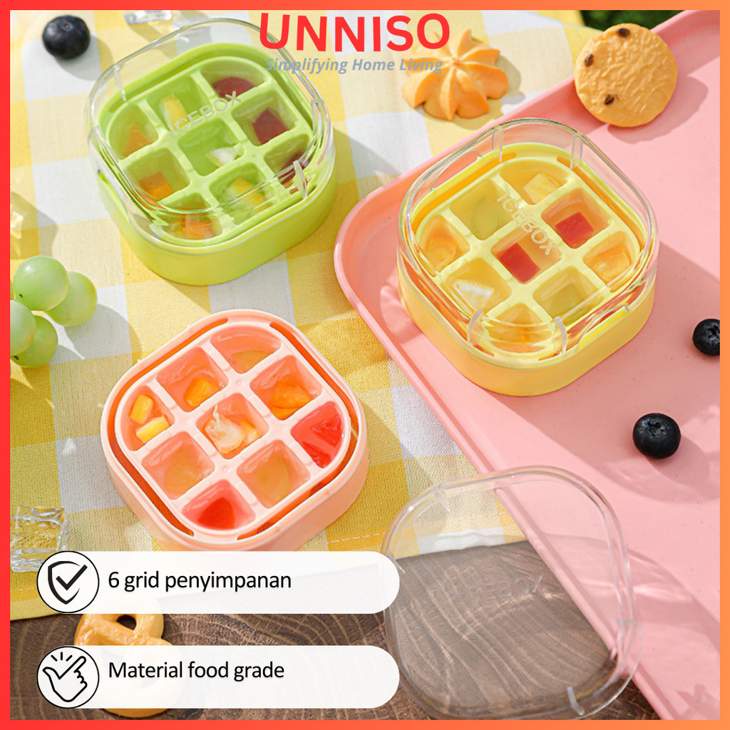 UNNISO - Ice Box Cetakan Es Batu Mini 9 Grid