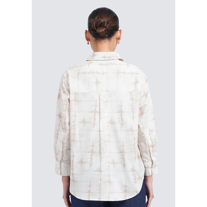 Et Cetera Oversized Long Sleeve Printed Blouse ECRU - ECRU, 6