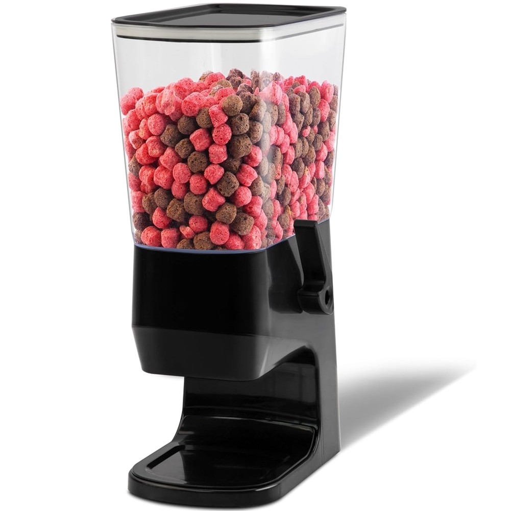 Cereal spenser Countertop 32L Black, Dry Food Cereal Container Storage spenser For Pantry, Single Un