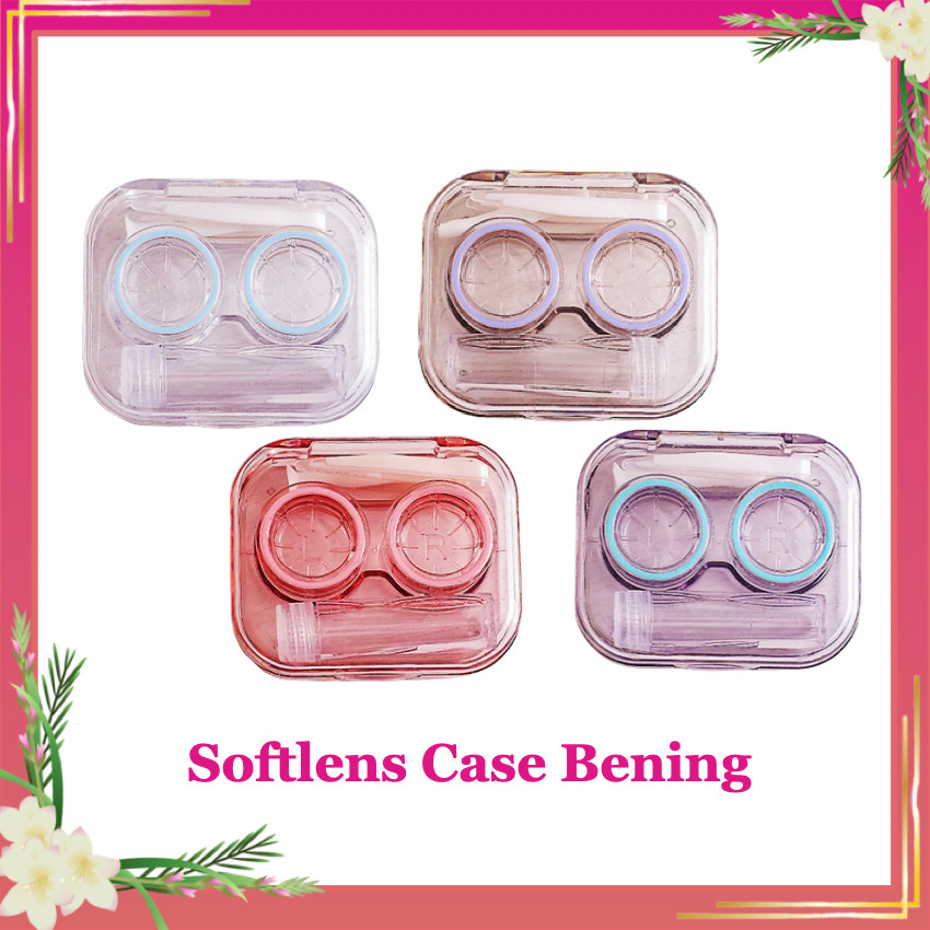 Softlens Case Bening Plastik | Tempat Kontak Lensa + Penjepit + Tongkat Tempat Softlens Bening Satu 
