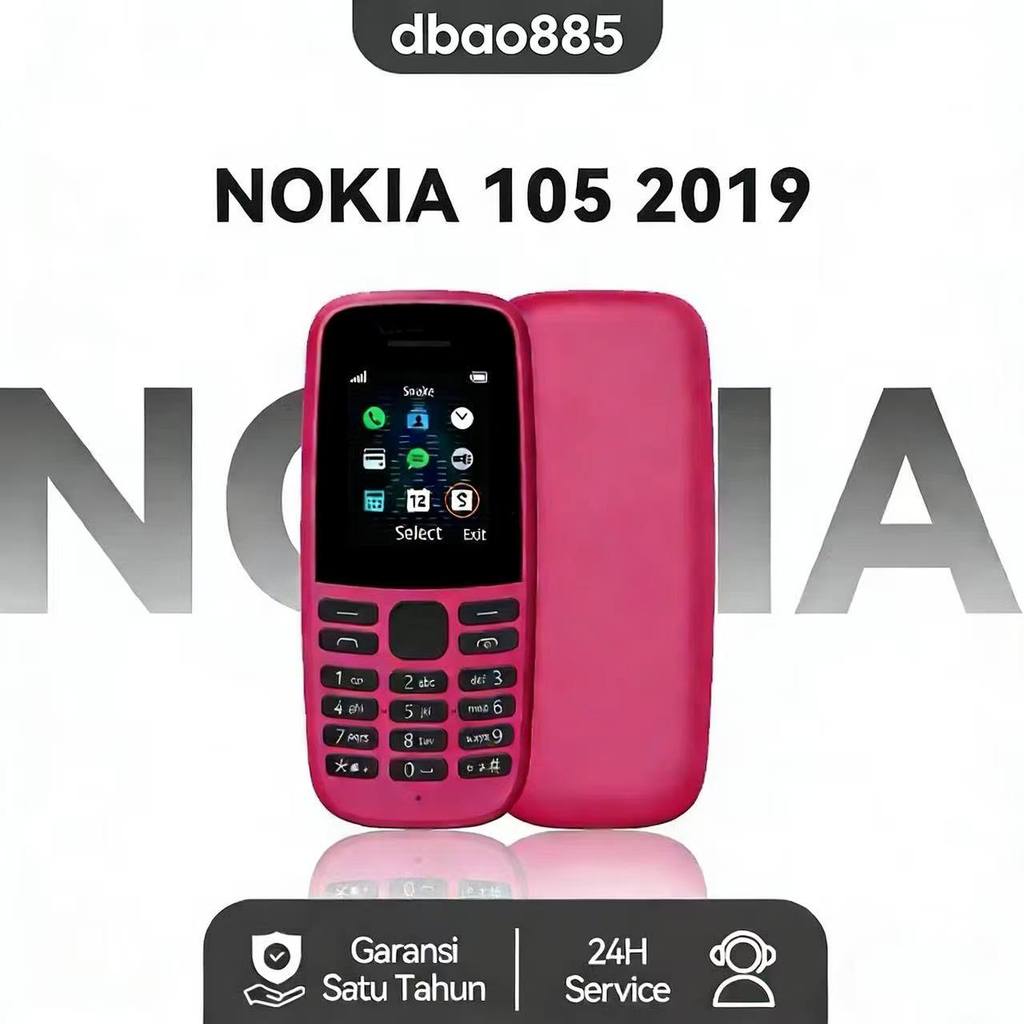 HP NOKIA 105 2019 (BARU) [GARANSI 1 TAHUN] - HP Jadul Dual SIM, Radio, Senter, Baterai Awet Murah