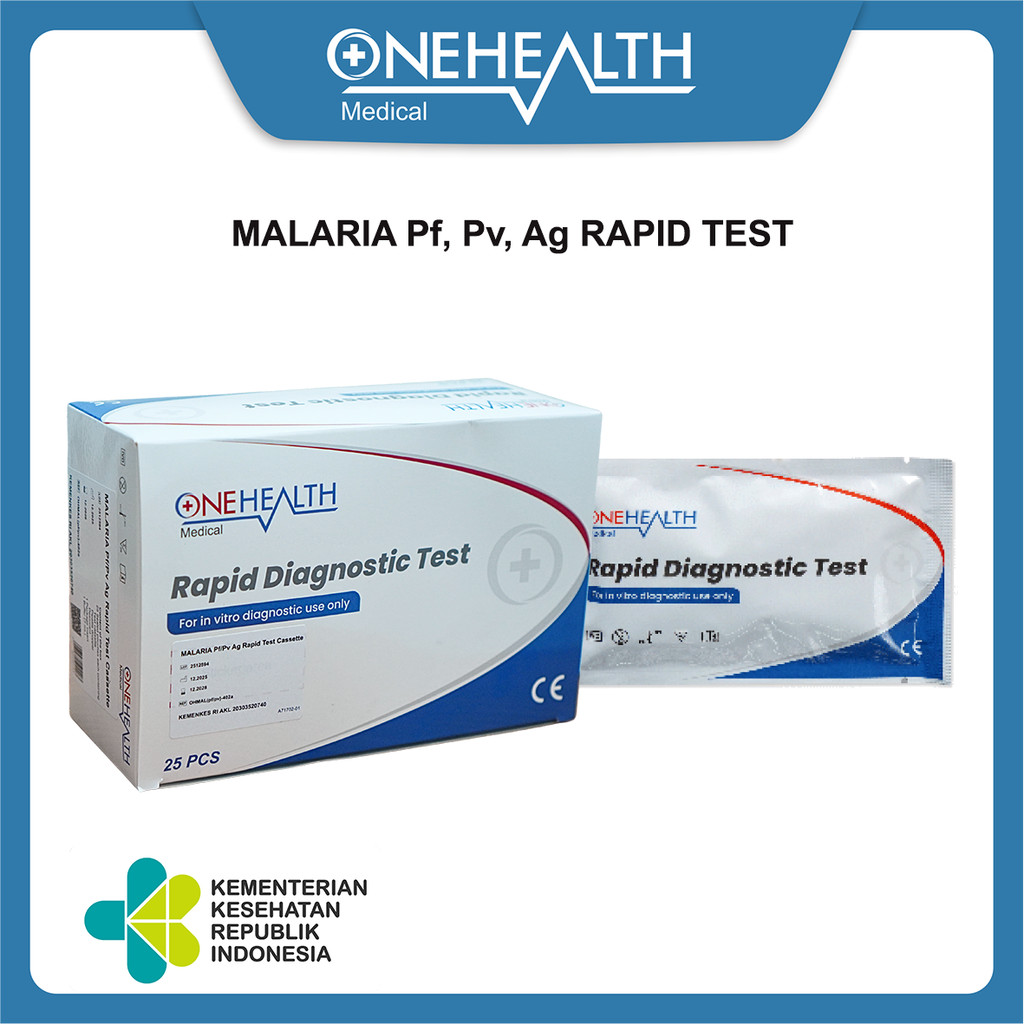 Onehealth Malaria PF/PV AG Rapid Cassette Test Diagnosa Cepat Malaria - Box