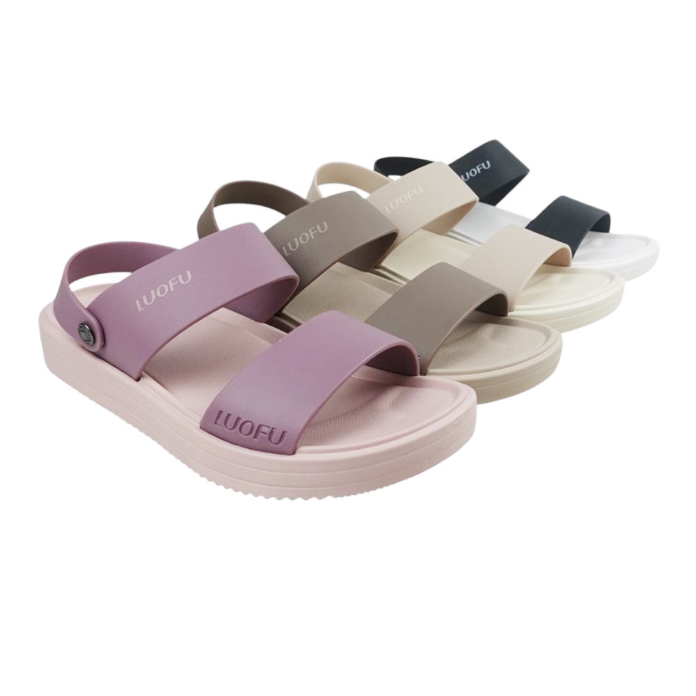 LUOFU ORIGINALS Sandal Tali Belakang Wanita Eva E6255-B2KR  [G01]