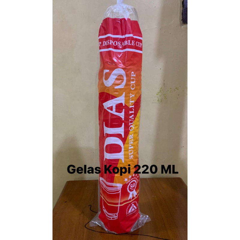 GELAS CUP PLASTIK KOPI / GELAS AQUA 220 ML / GELAS CUP PLASTIK 8 OZ - 220 ML