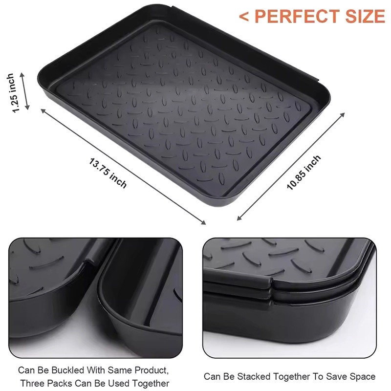 1/2/3pcs Multifunctional Under Seat Container Box Boot Tray Heavy Duty Shoe Mat Trays Car Shoes Stor