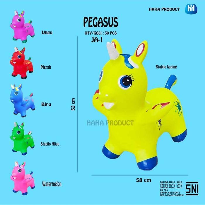 KUDA PONI PEGASUS KUDA-KUDAAN KARET - ANIMAL JUMPING SUARA DAN LAMPU