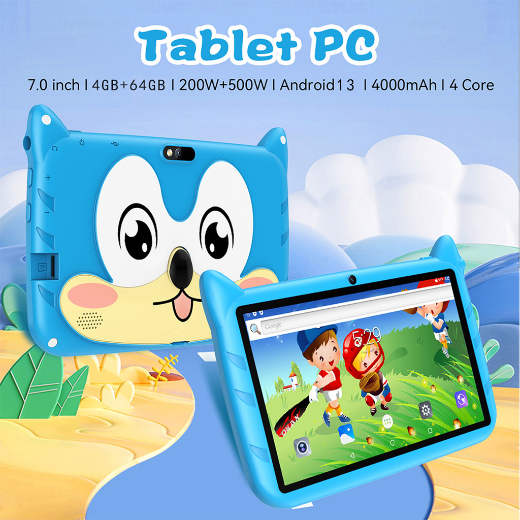 New 7 In 5G WiFi Kids Tablets For Study Education Android 13 Quad Core Google Play ildren's Gift Tab