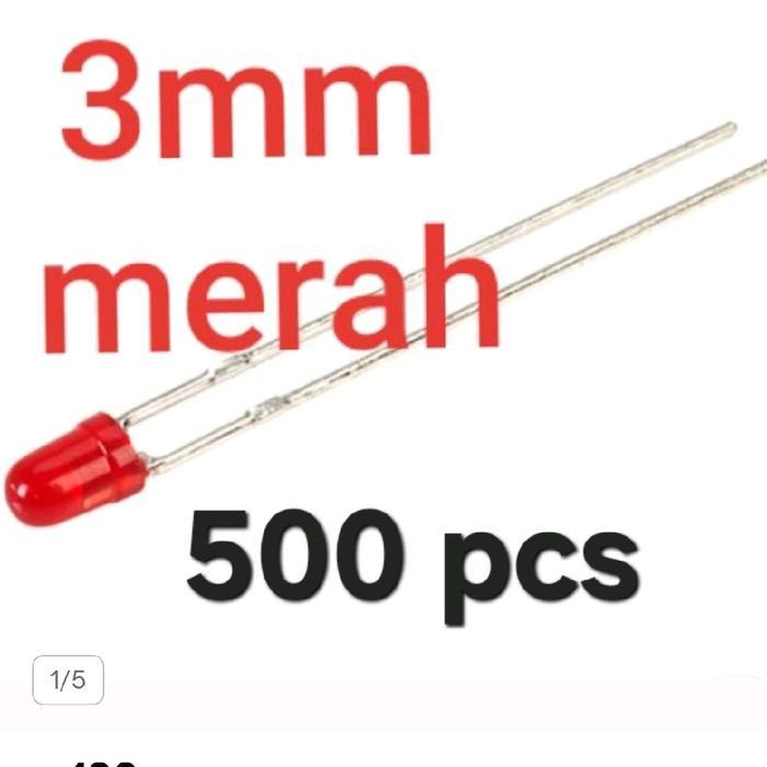 500 pcs led 3mm merah-merah