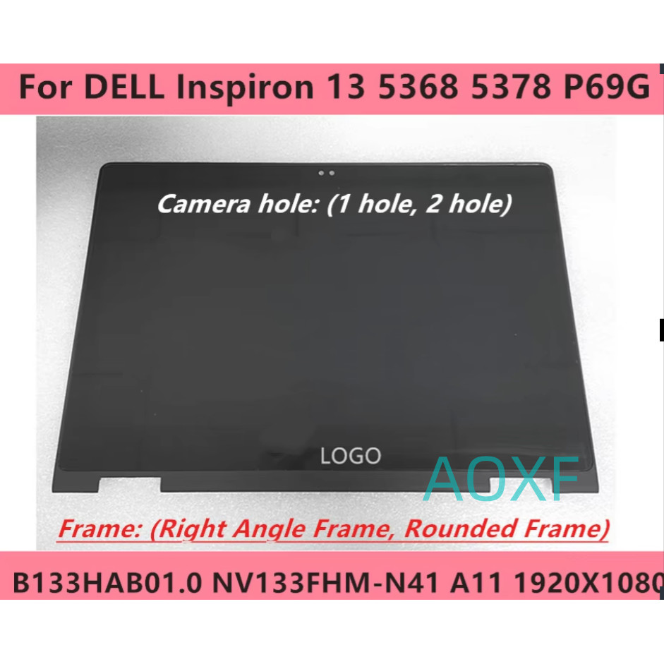 WITH FRAME 13.3'' LCD splay Panel Tou Glass gitizer Screen Assembly For DELL piron 13 5000 5368 5378