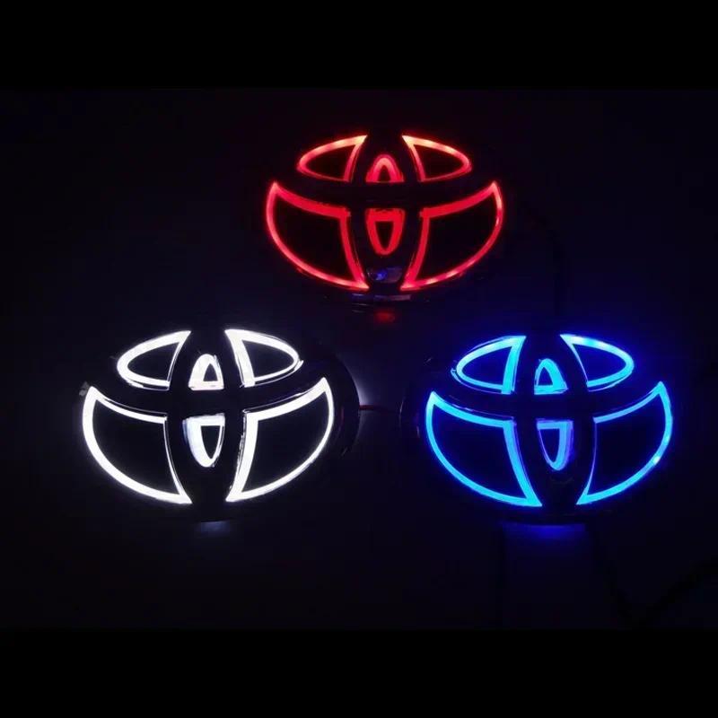 Lampu Emblem LED 5D untuk Toyota Corolla Camry RAV4 Highlander Yaris Vios Crown Prius, Aksesoris Mob