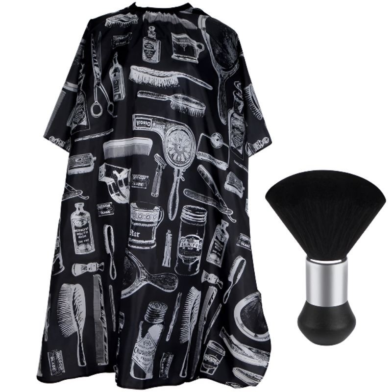 Kain Jubah Kip Cape dan Kuas Leher Cukur Rambut Dewasa Anak Pangkas Potong Cukur Rambut Hairdressing