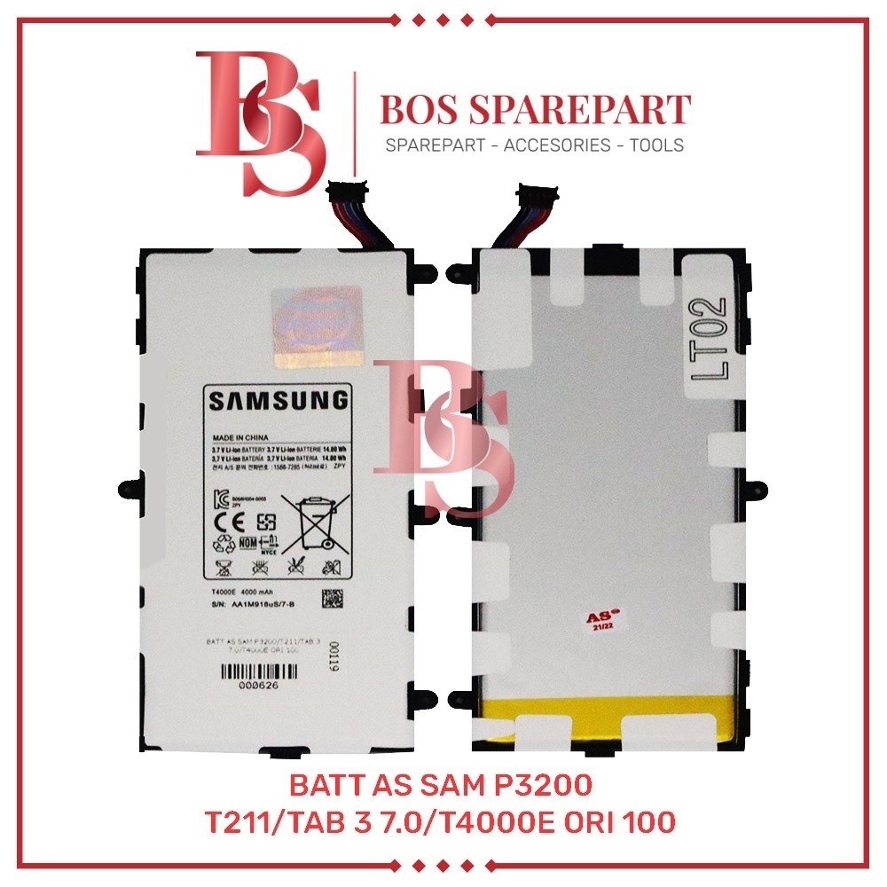 Bos Sparepart ITC Cempaka - BATERAI AS SAMSUNG P3200 / T211 / TAB 3 7.0 / T4000E ORI 100 / BATTERY /