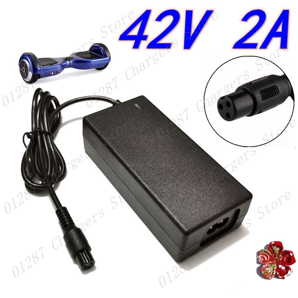 42V 2A Universal Battery Charger UK/EU/US/AU Plug 100-240VAC Power Supply for Self Balancing Scooter