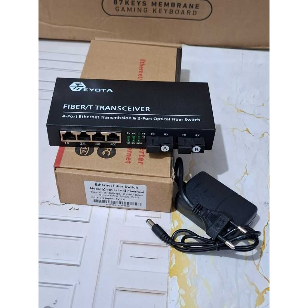 Htb Media ConverteR HTB FO  2FO 4LAN Converter gigabit 2 Port Fiber Optic 4 Port LAN 2 FO 4 LAN 2FO 