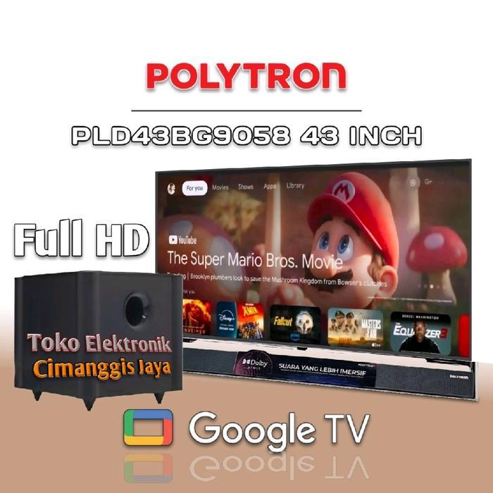 google android smart tv led Polytron 43 inch cinemax soundbar - google tv, tanpa bracket