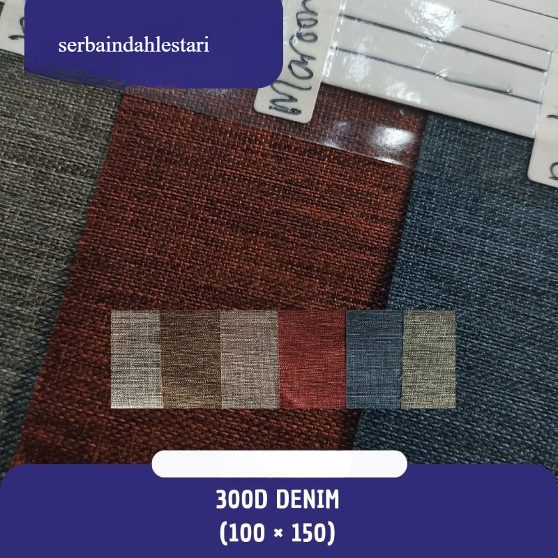 300D DENIM (METER) KAIN CORDURA DINIER POLYESTER D300 DENIM DINIR BAHAN TAS RANSEL