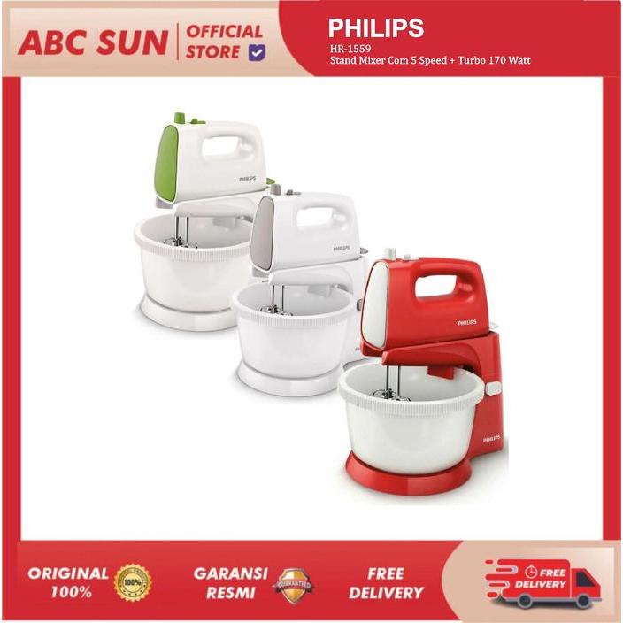 Philips HR1559 Stand Mixer Com 5 Speed + Turbo 170 Watt