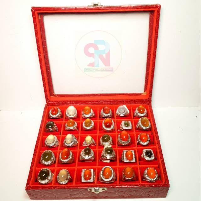 COD Kotak Cincin  box isi 30 Tutup Kaca   perhiasan cincin pernikahan tunangan lamaran seserahan