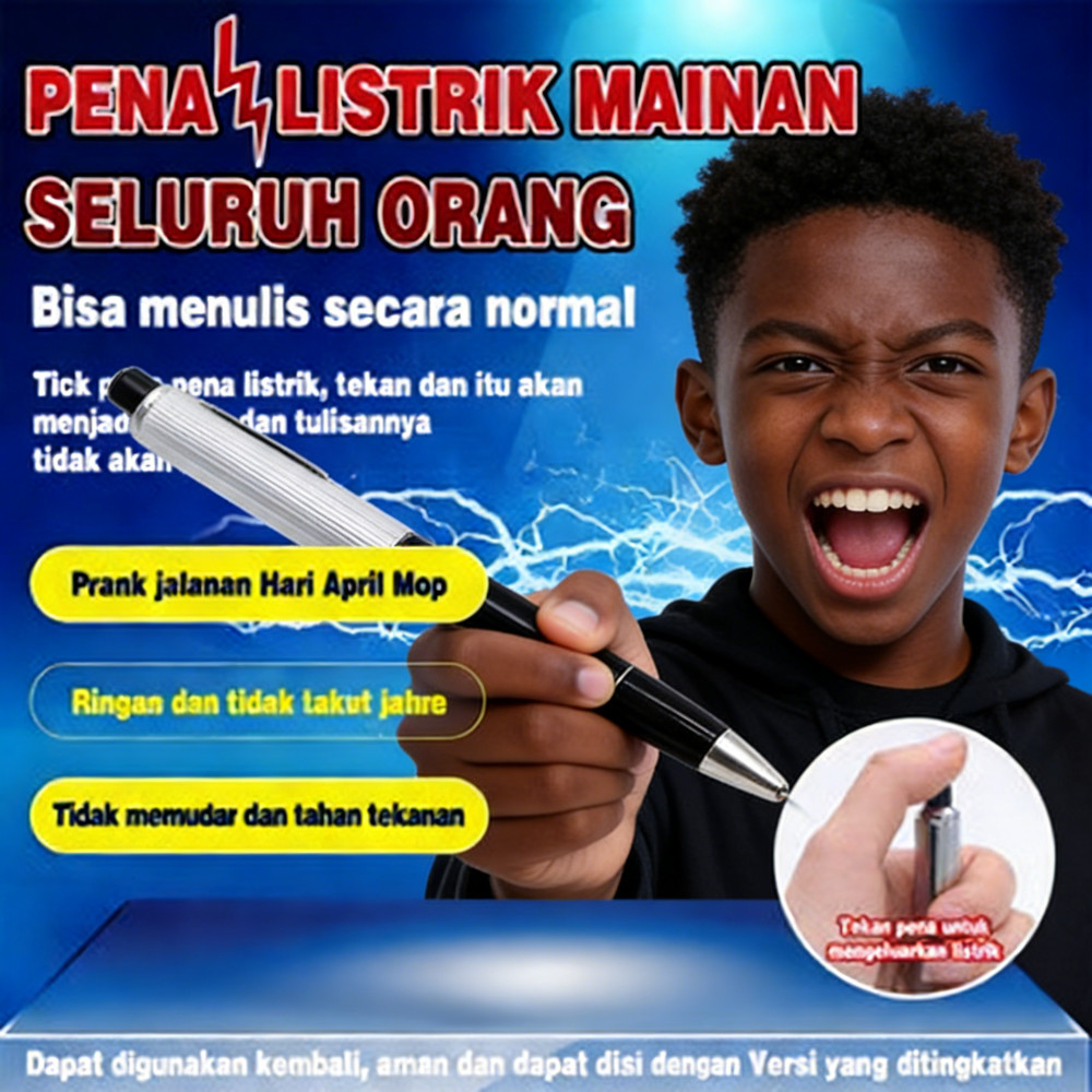 Kejut Plastik Setrum Pulpen Novelty Prank Mainan Palsu Pena Listrik / Pulpen Kejut Premium Prank Pen