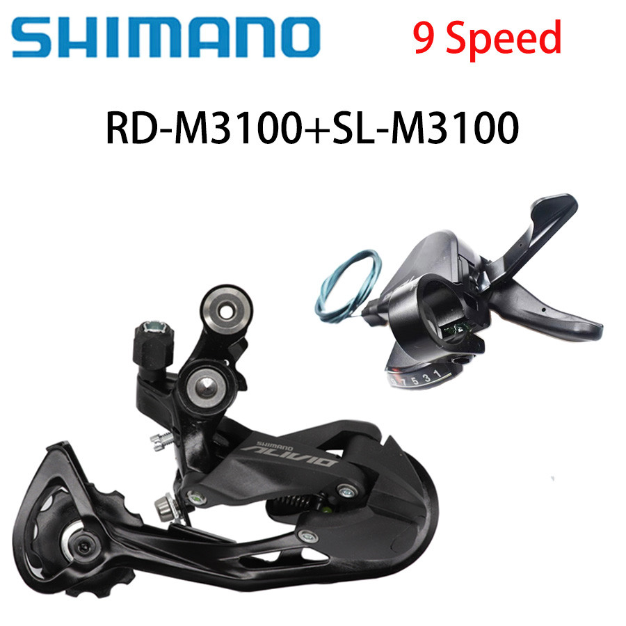 Shimano Alivio M3100 9 Speed Groupset Right Shifter Rear Derailleur SGS Suku Cadang Sepeda MTB Kompo