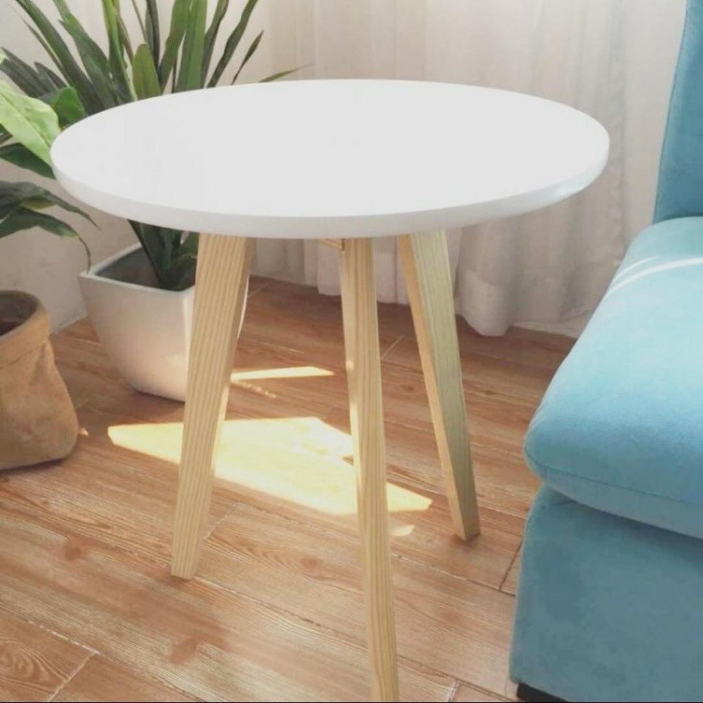 CP - Meja Tamu Kayu Scandinavian Minimalis Bulat / Coffee Table