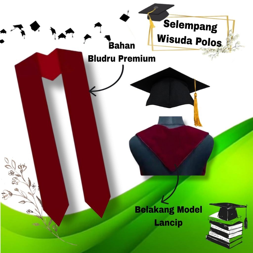 Selempang Wisuda Polos | Selempang Polos | Selempang Bludru Premium