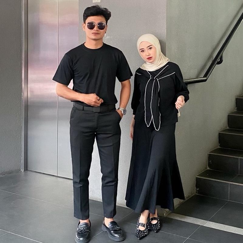 Heeza Pita Couple - Baju Pasangan Trend Simple Setelan Muslim  Atasan Katun Polos Sarimbit Wanita De