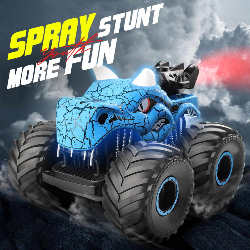 Cracked nosaur RC Car Stunt Buggy Spray Lights Spinning Climbing Car ildren's RC Toy Car