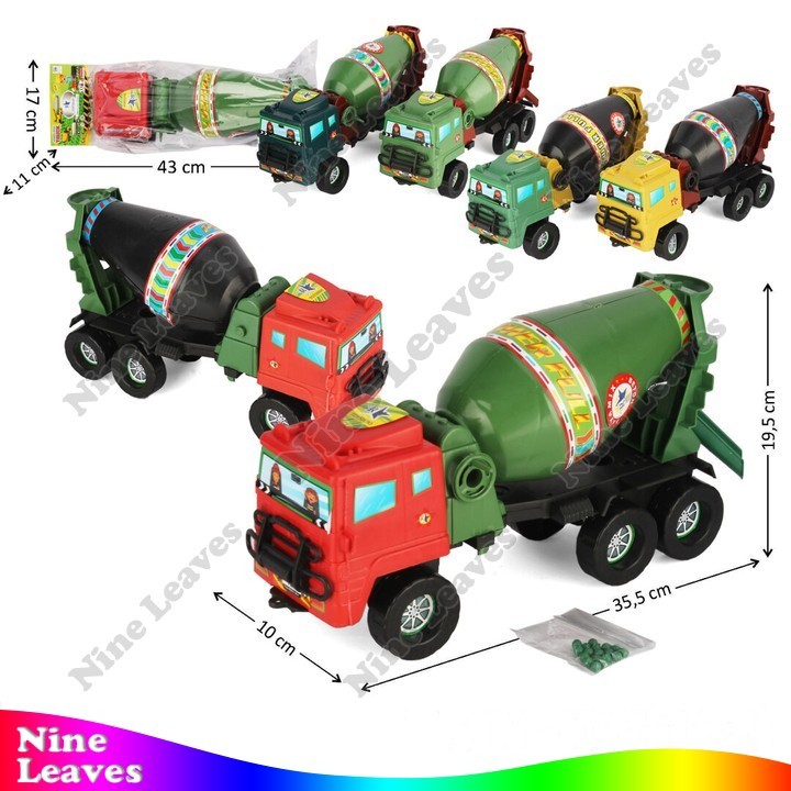 Mainan Kendaraan Konstruksi Truk Tronton Molen 35,5 cm Warna KW Truk Molen Mini Power