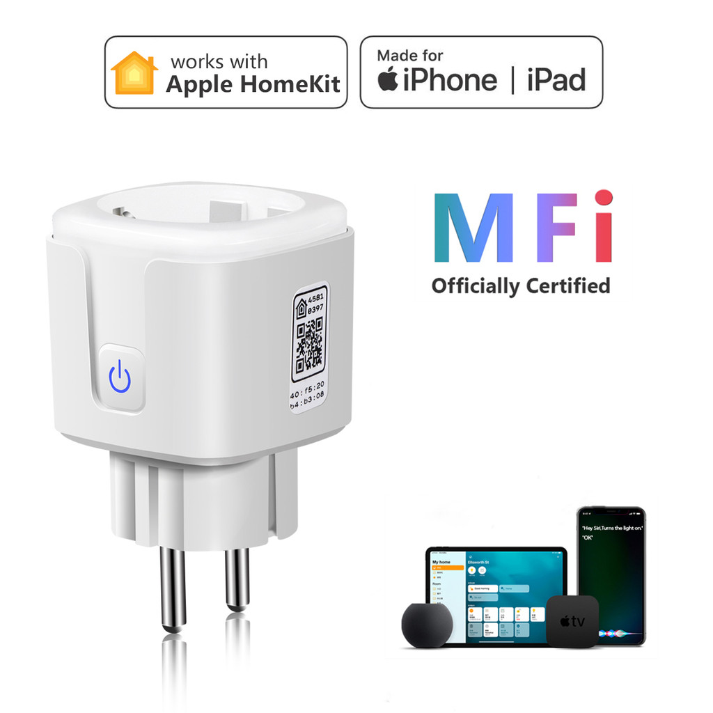 Homekit Smart Home WIFI Swit LED Bulb EU Power Stocket Plug Siri Voice Control Wall Outlet for Apple