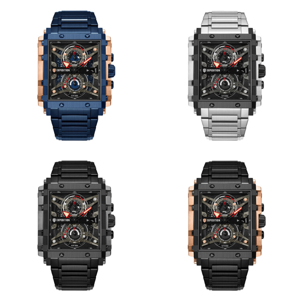 Jam Tangan Pria Expedition EXP 6757 / exp6757 / 6757 Rantai Chronograph Original